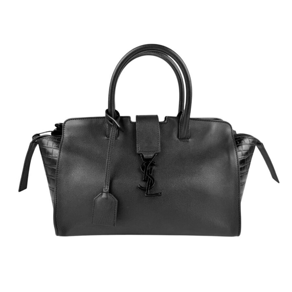 Saint Laurent Black Leather Top-Handle Shoulder Bag